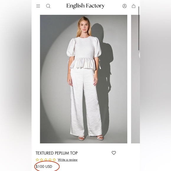 English Factory Textured Peplum Top - Picture 7 of 11